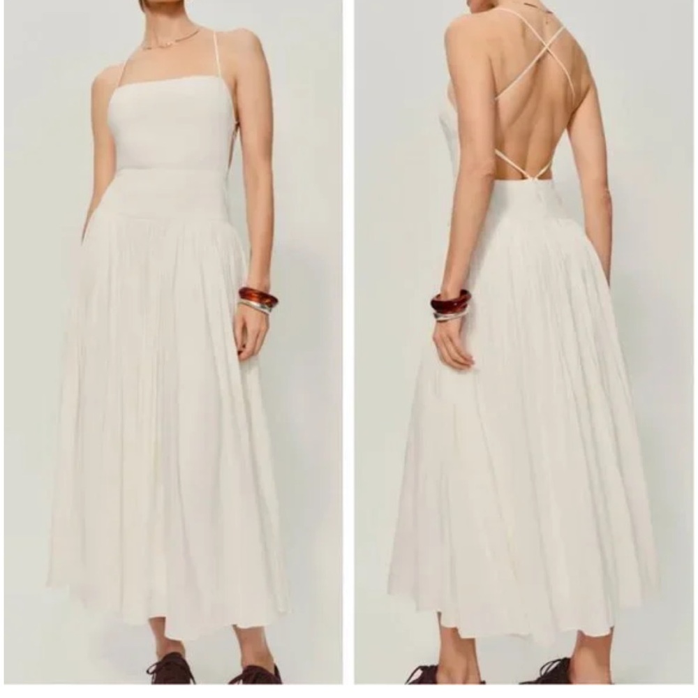 Reformation Perlette Midi Dress White Size 6